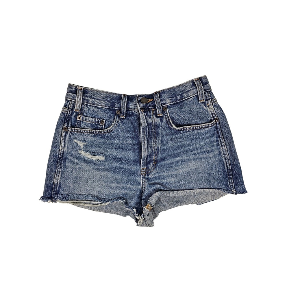 Universal Thread Denim Shorts High Rise Mini Raw Hem Women Size 6